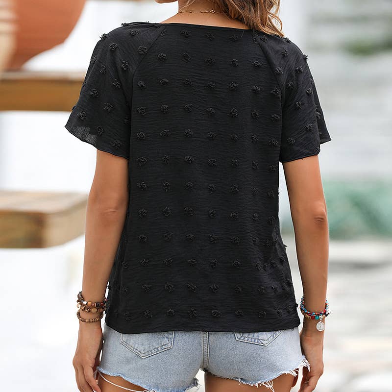 V-NECK TEMPERAMENT CHIFFON CASUAL TOP