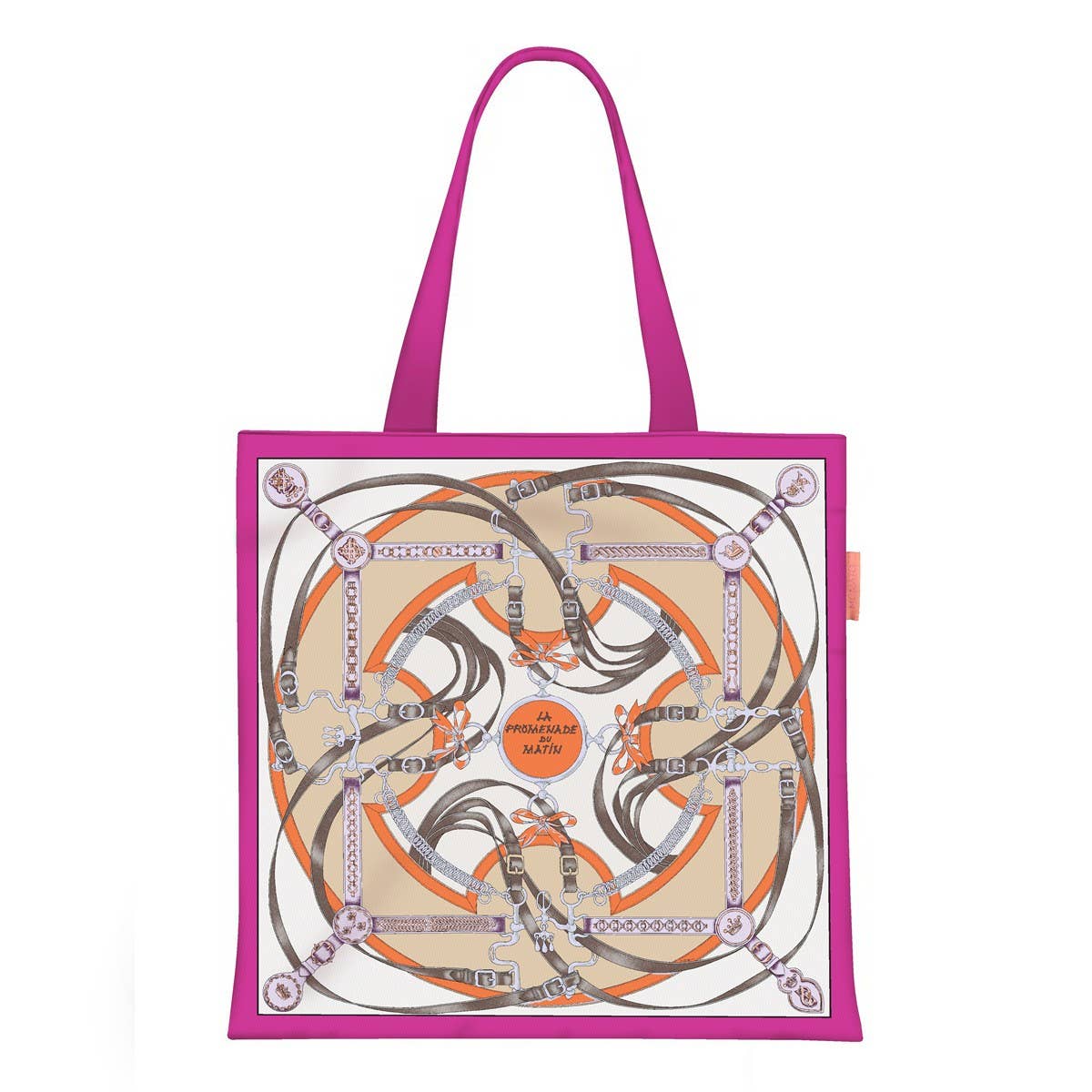 Belt Chain Canvas Tote Bag for Women_CWAB5127