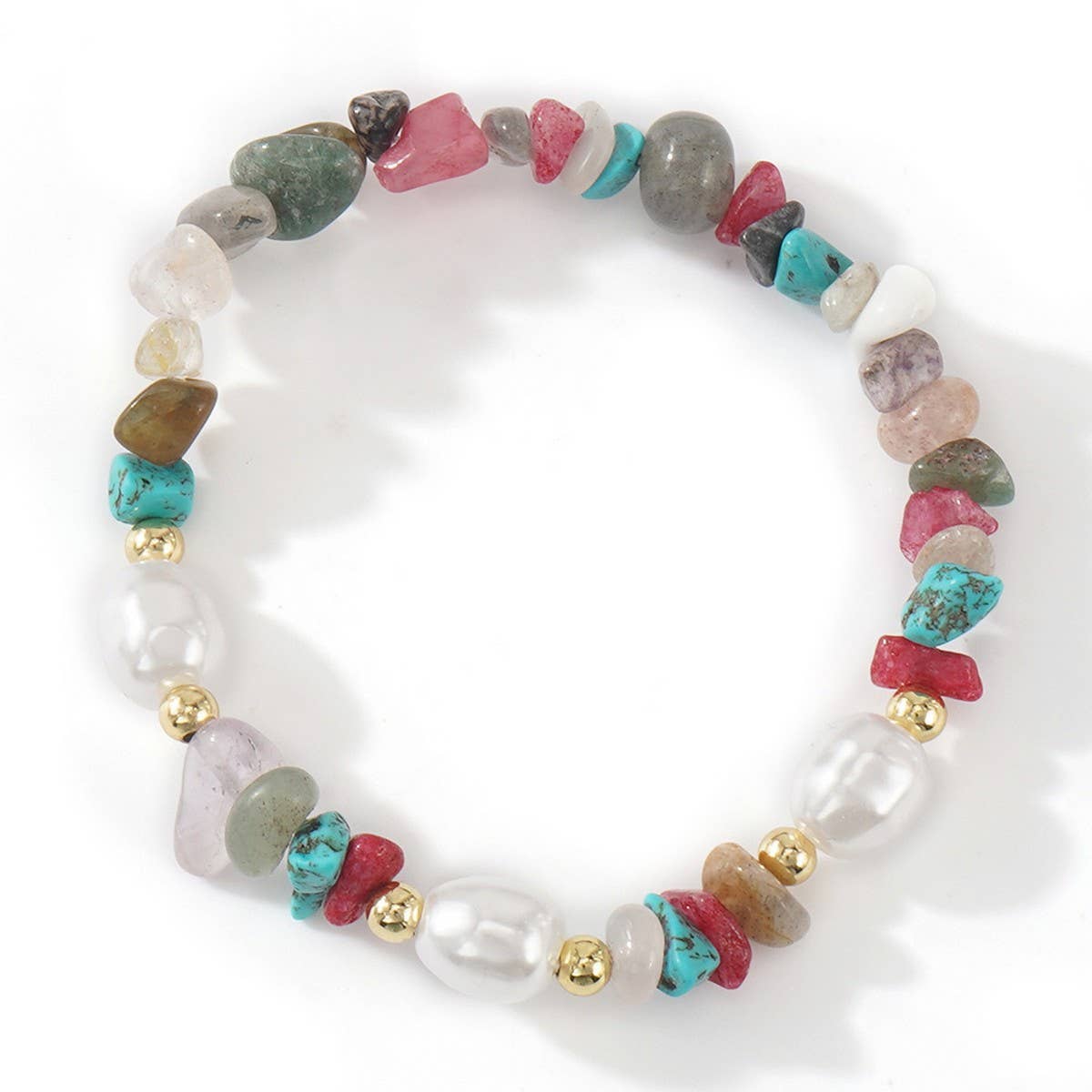 IMITATION PEARL SEMI-PRECIOUS STONE BRACELET
