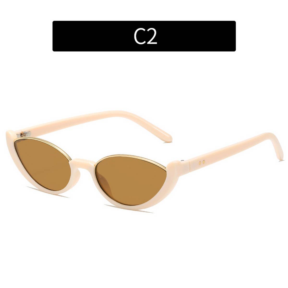 NEW HALF-FRAME CAT-EYE STREET STYLE SUNGLASSES