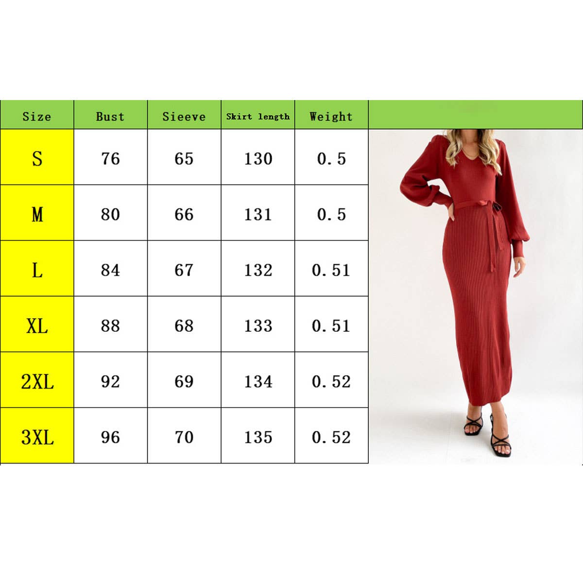 KNIT DRESS SLIM DEEP V-NECK SWEATER DRESS