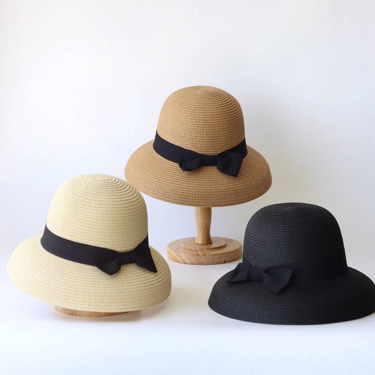 Summer outdoor fashion bow straw hat_CWAH3410