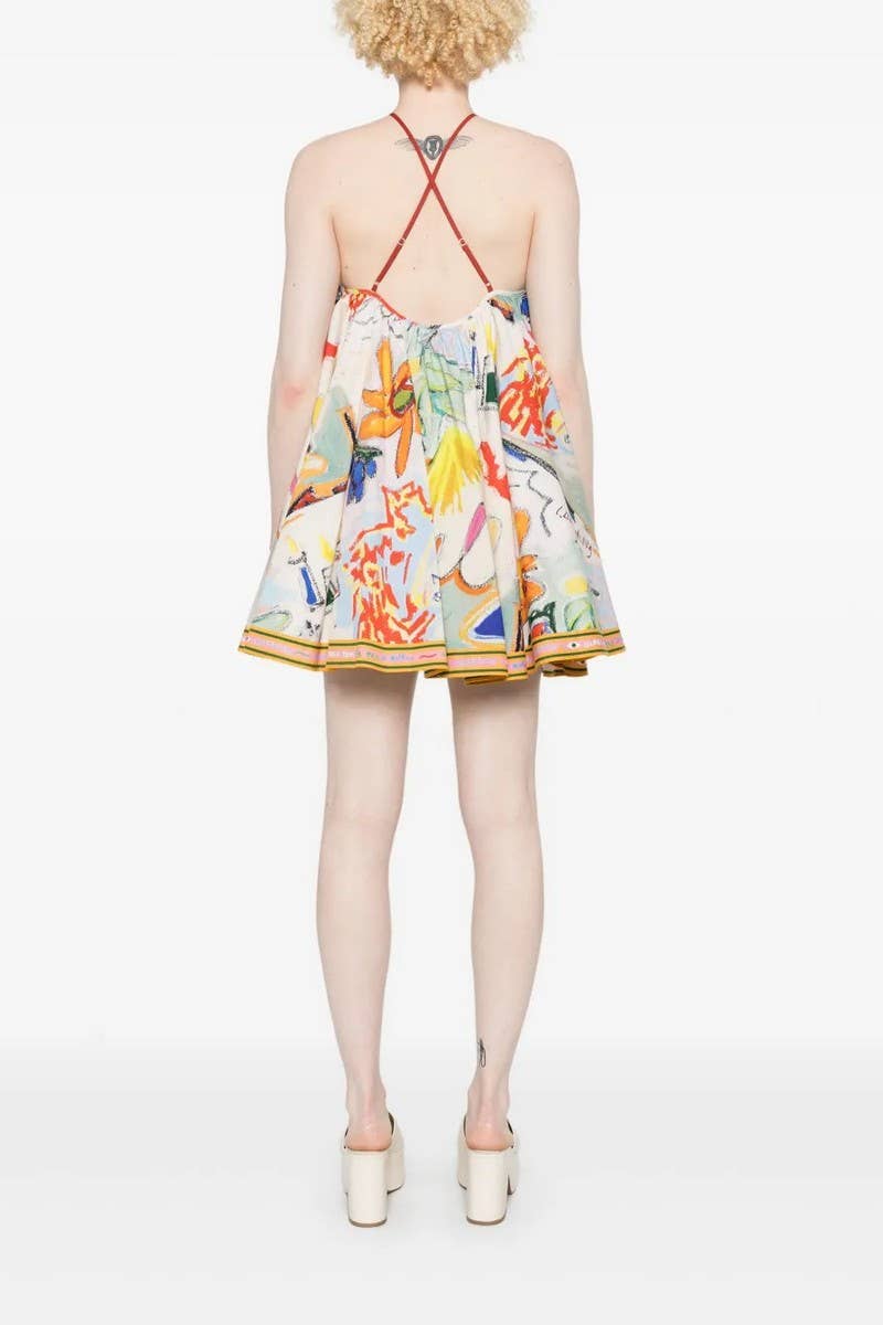 CWDMD5744_TEMPERAMENT LOOSE HALTER NECK BACKLESS DRESS