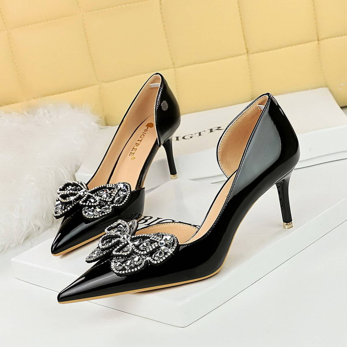 WOMEN SIMPLE SHALLOW POINTED TOE HIGH HEELS