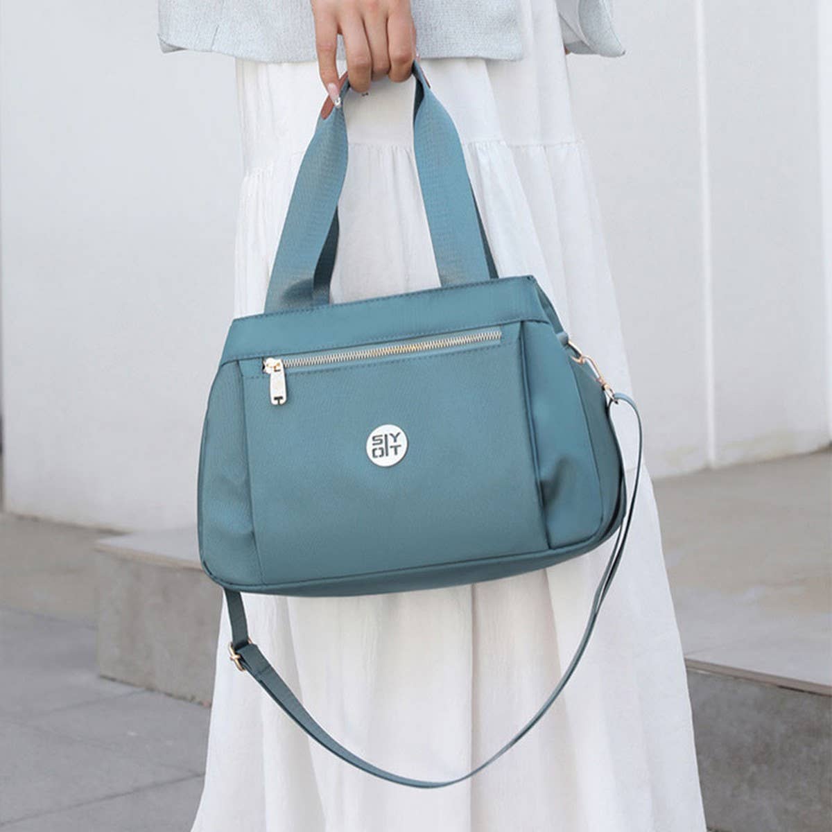 FASHION MULTI-COMPARTMENT CANVAS SHOULDER BAG_CWAB3450