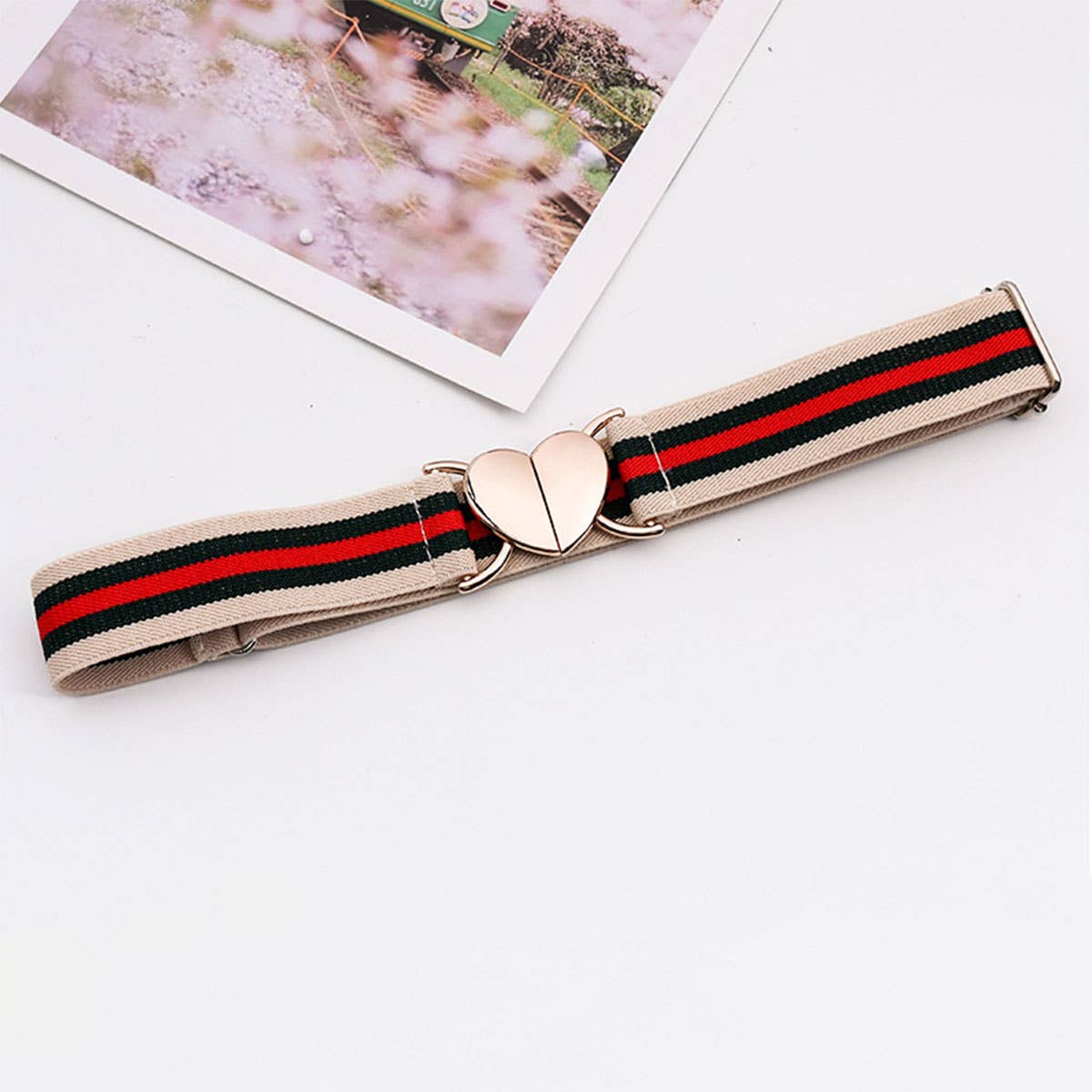 HEART HOOK ELASTIC ADJUSTABLE BRAIDED BELT_CWABE0679