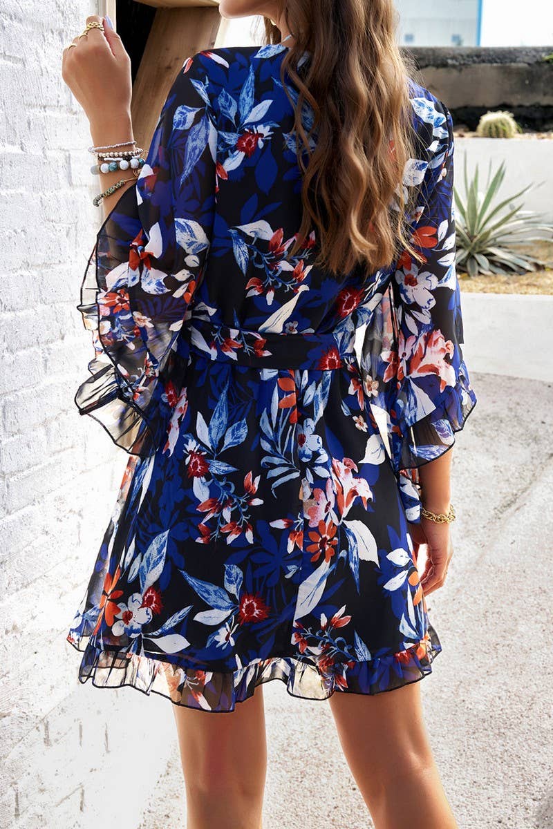 WOMEN ELEGANT PRINT STRAPPY DRESS_CWDSD2404