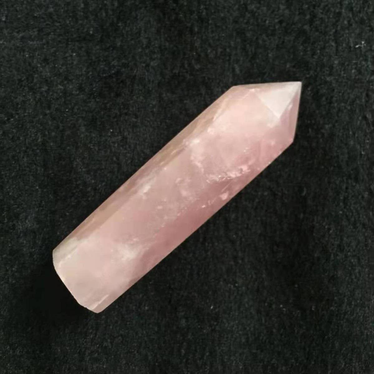 Rose Quartz Crystal Point Hex Tower