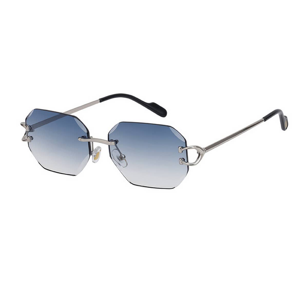 VINTAGE RIMLESS DIAMOND CUT SUNGLASSES