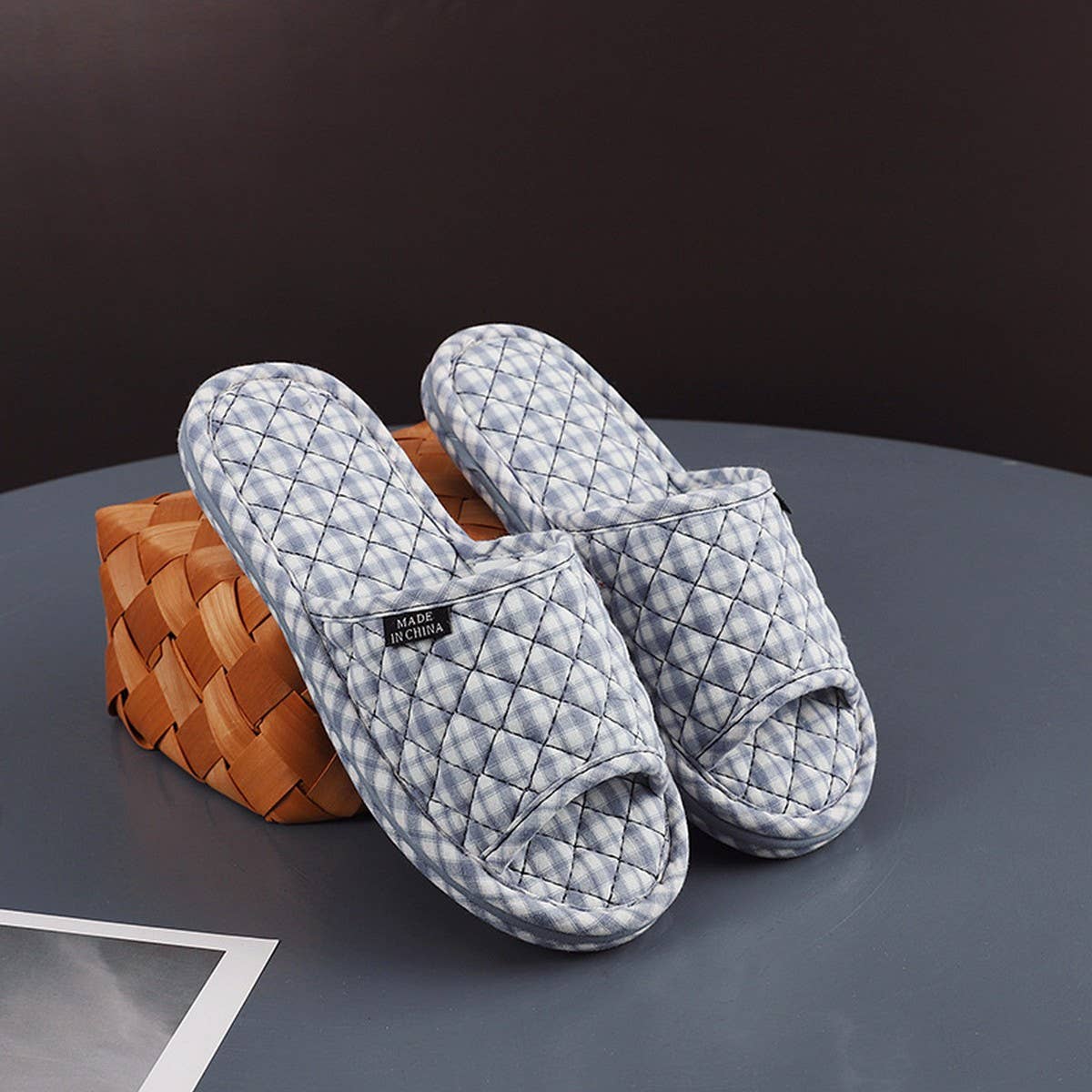 Thick Cotton Indoor Slippers with Fabric Sole