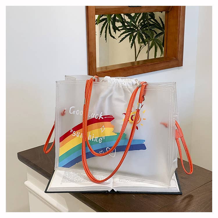 Fashionable pvc transparent jelly tote bag