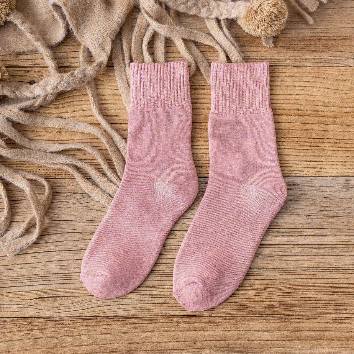 WINTER PLUS VELVET THICK WARM TERRY MID-TUBE SOCKS