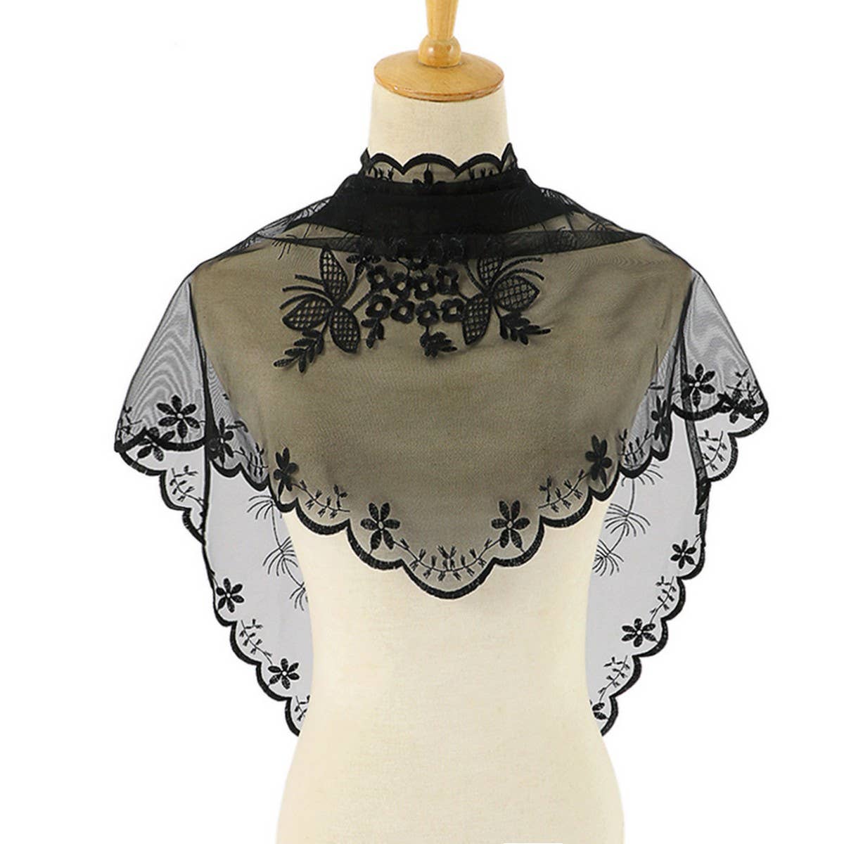 LACE PRINT BREATHABLE TRIANGLE SCARF VEIL
