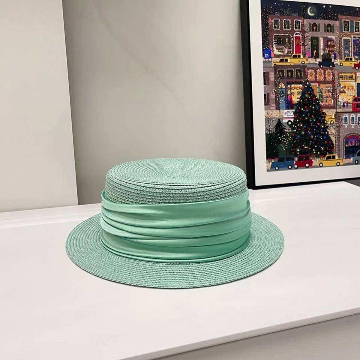 High-grade satin sun hat for women_CWAH3393