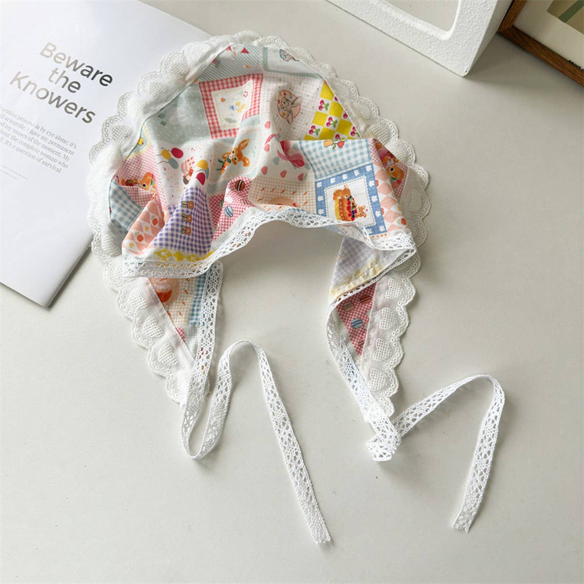 CARTOON CUTE FLOWER PATTERN TRIANGLE HEADSCARF_CWAHA1358