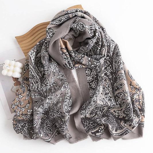 Boho Colorblock Printed Scarf ??Soft Warm Wrap_CWASC0442