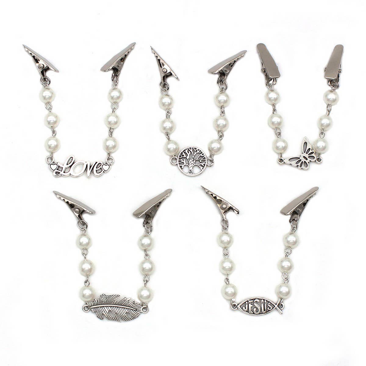 FASHION MOTHER OF PEARL PENDANT SHAWL CLIP_CWMM2192