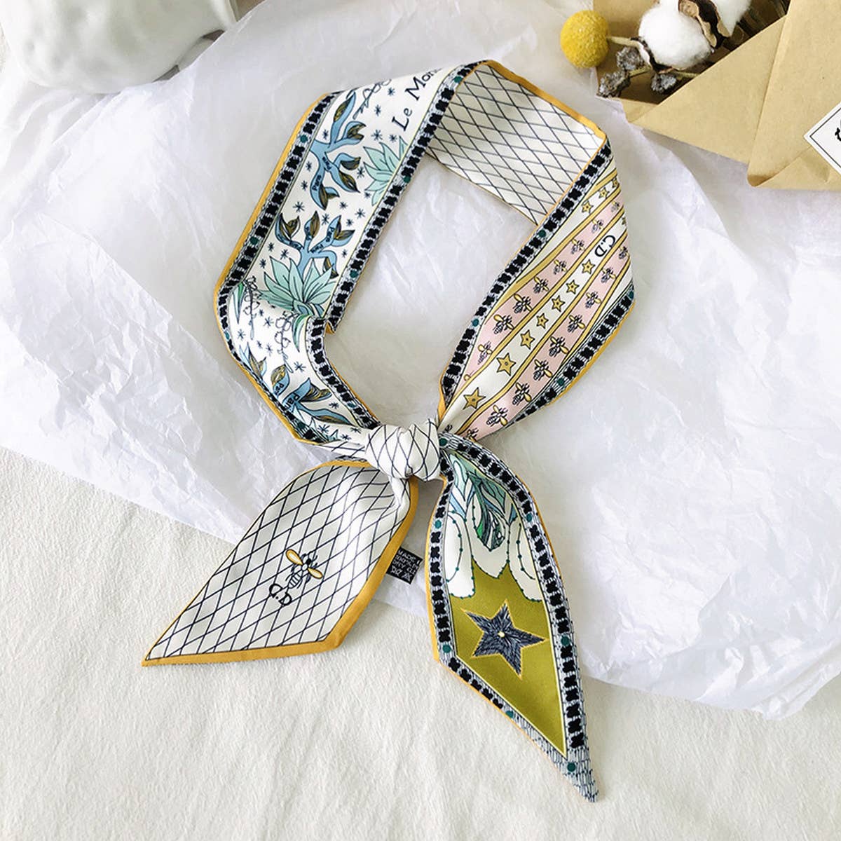 Mystic Tarot Pattern Long Ribbon Neck Hair Tie