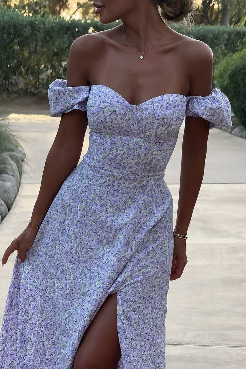 CWDMD5242_OFF-SHOULDER FLORAL SPLIT FIT MAXI DRESS