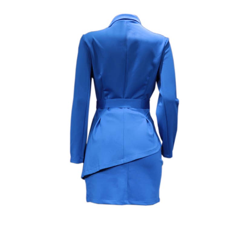 SOLID COLOR PROFESSIONAL SUIT SKIRT TWO-PIECE SET