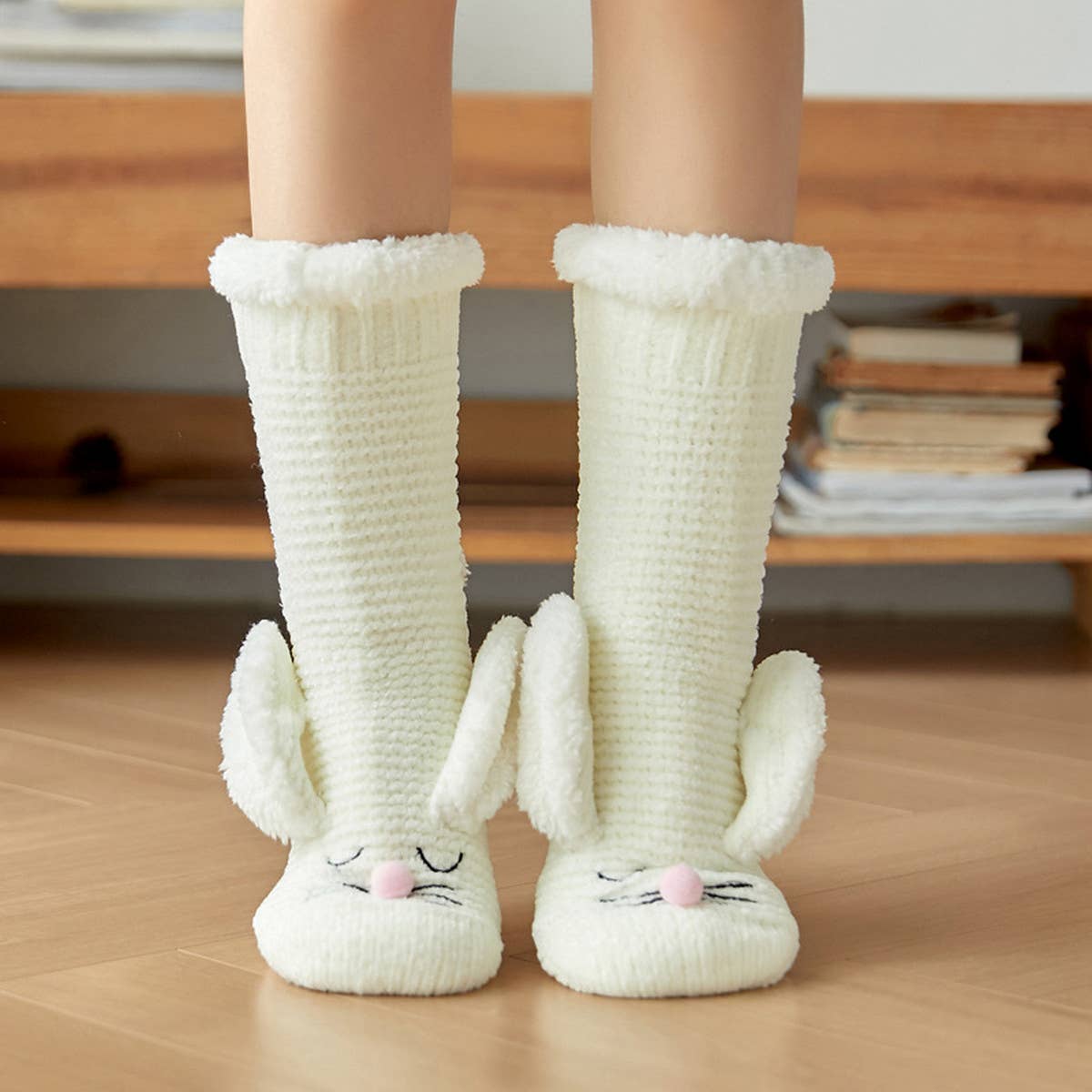 HOME RABBIT EARS WARM PLUSH INDOOR SLIPPERS