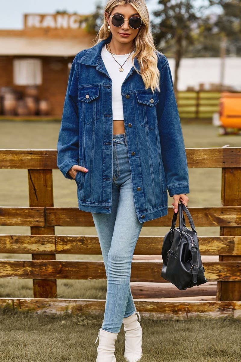 CWJJ00096_RETRO LOOSE CASUAL DENIM JACKET TOP