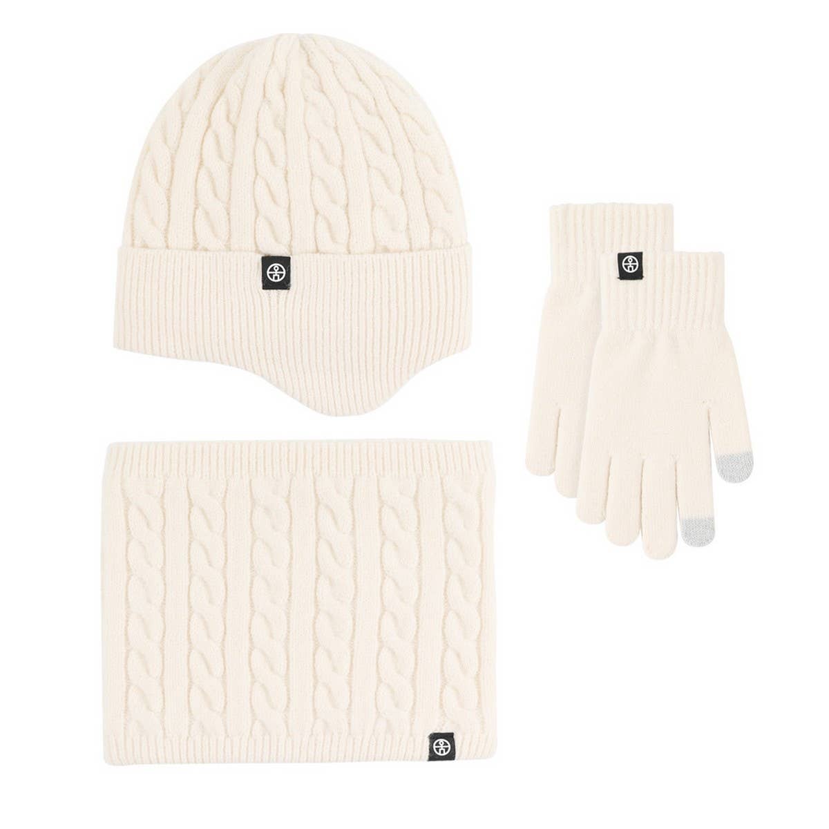 WINTER OUTDOOR VELVET SCARF WARM THREE-PIECE SUIT