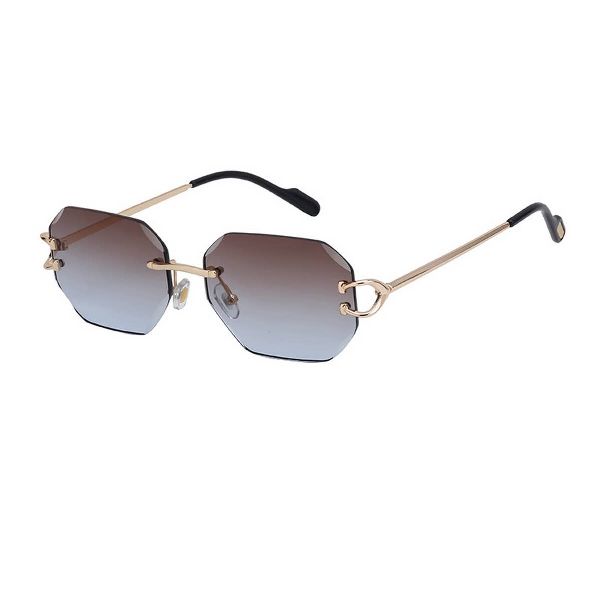 VINTAGE RIMLESS DIAMOND CUT SUNGLASSES