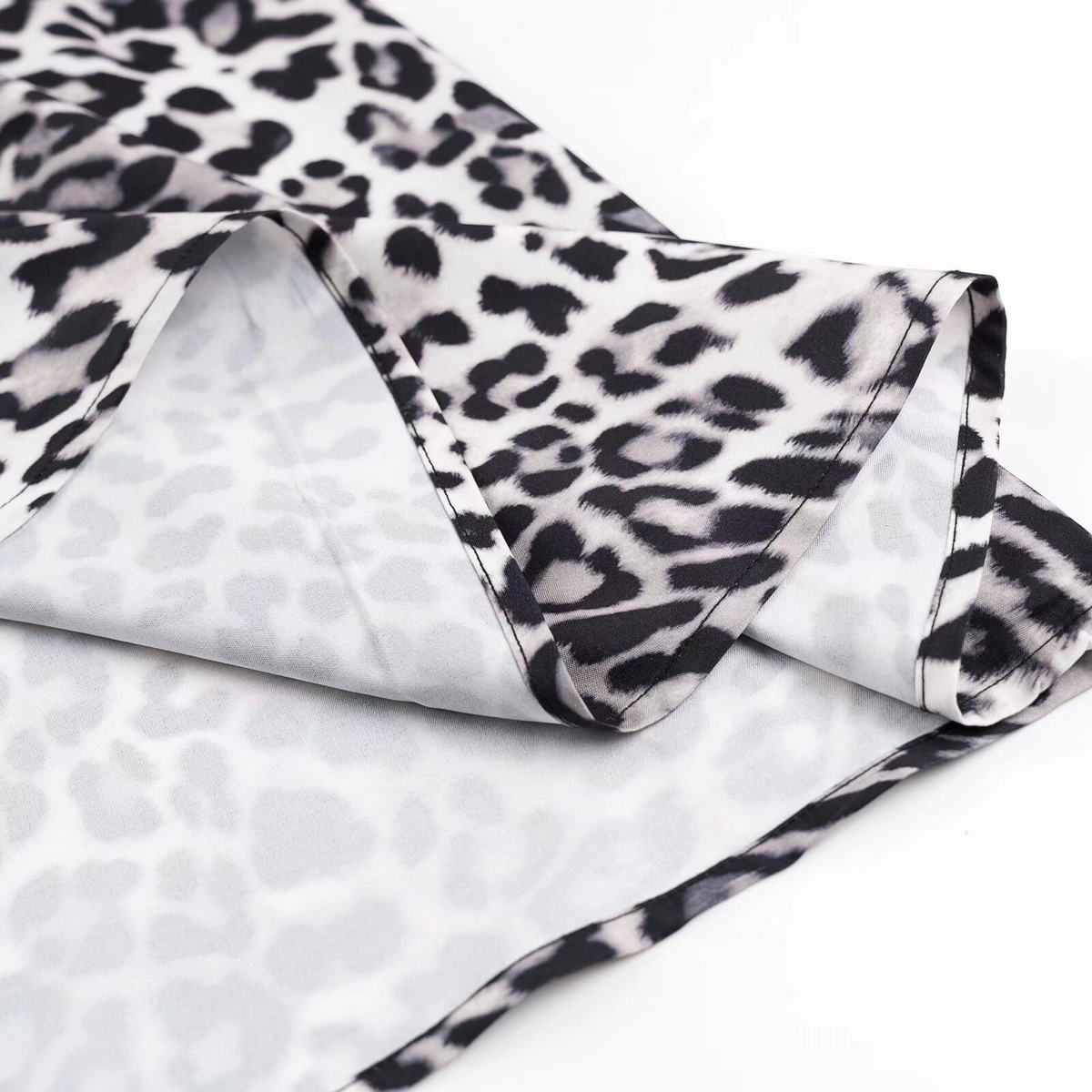 Elegant French Print Crew Neck Midi Dress