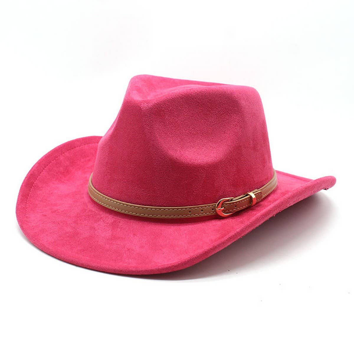 New Ethnic Faux Suede Hat Belt Western Cowboy Hat_CWAH2514