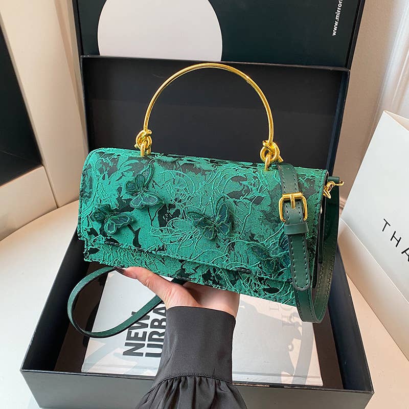 Lace butterfly single-shoulder chain square bag