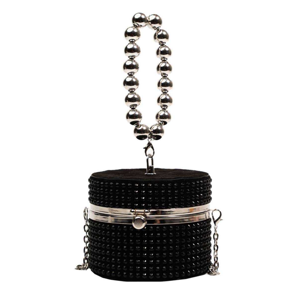 Rhinestone personalized crossbody round bag