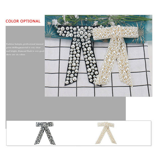 BOW HAIR ACCESSORIES PEARL INLAID GEOMETRICHAIRPIN_CWAHA4416