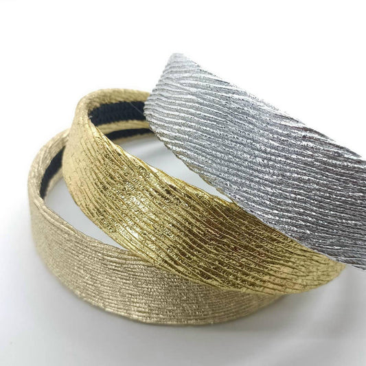 Metallic Ruched Wave PU Headband, Palace Style