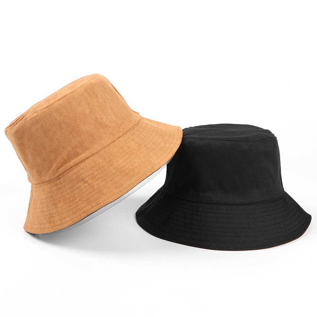 CWAH1524_SUEDE SOLID COLOR REVERSIBLE BUCKET HAT
