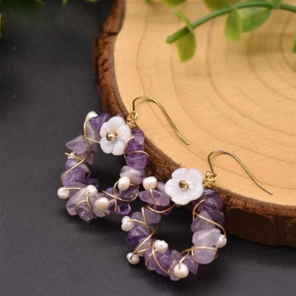 SIMPLE AND VERSATILE HIGH-END PURPLE EARRINGS