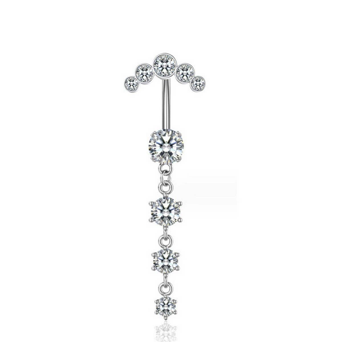 Multi CZ Belly Ring Dangle Navel Piercing Dance
