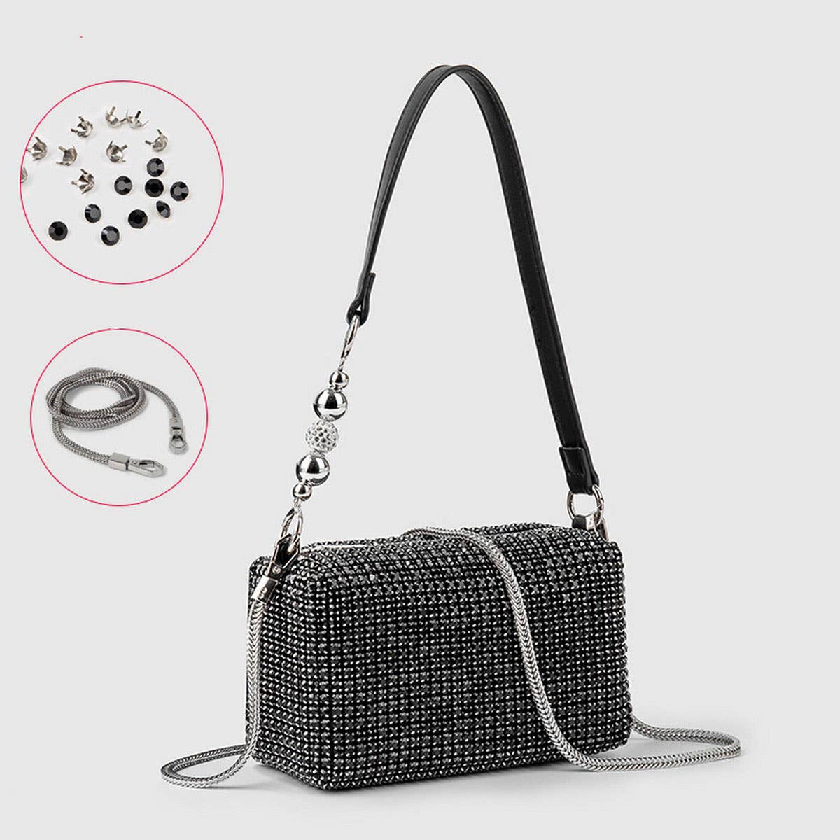 FASHION SMALL SQUARE RHINESTONE EVENING BAG_CWAB3581