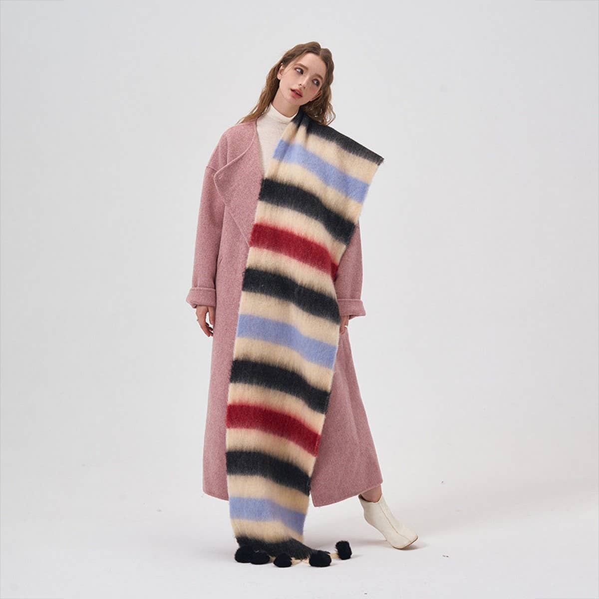 Color Stripe Scarf ? Warm Winter Couple Wrap