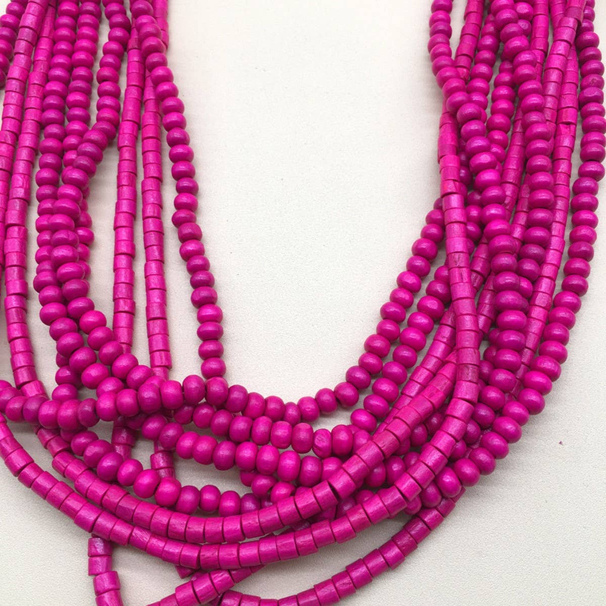 ETHNIC STYLE MULTI-LAYERED WOODEN BEAD NECKLACE_CWMM4725