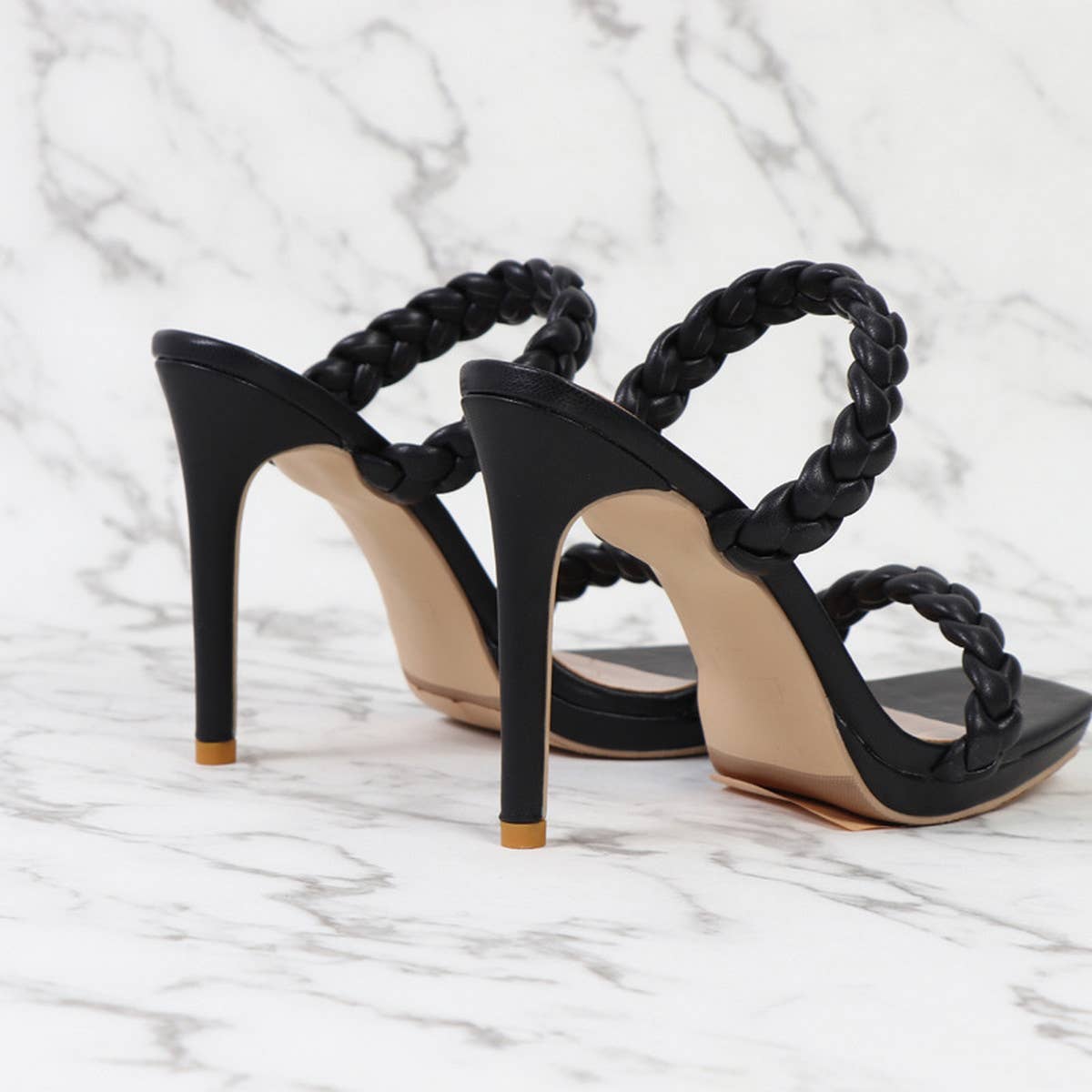 WOMEN SIMPLE WATERPROOF STILETTO HIGH HEELS