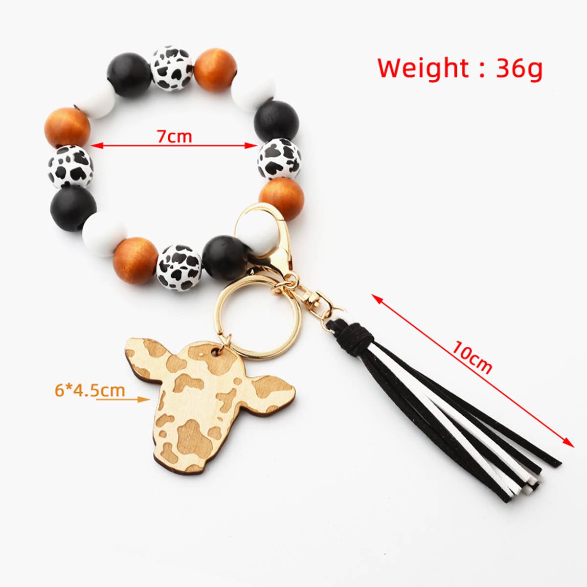 WESTERN NEW TASSEL BRACELET BULL HEAD KEYCHAIN