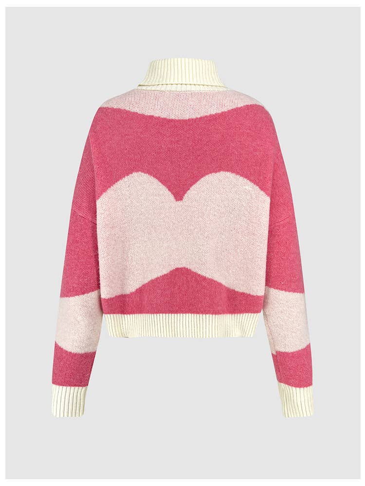 SWEET WIND COLOR MATCHING KNITWEAR LADY