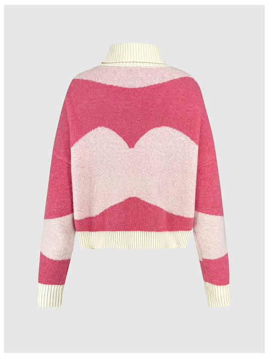 SWEET WIND COLOR MATCHING KNITWEAR LADY