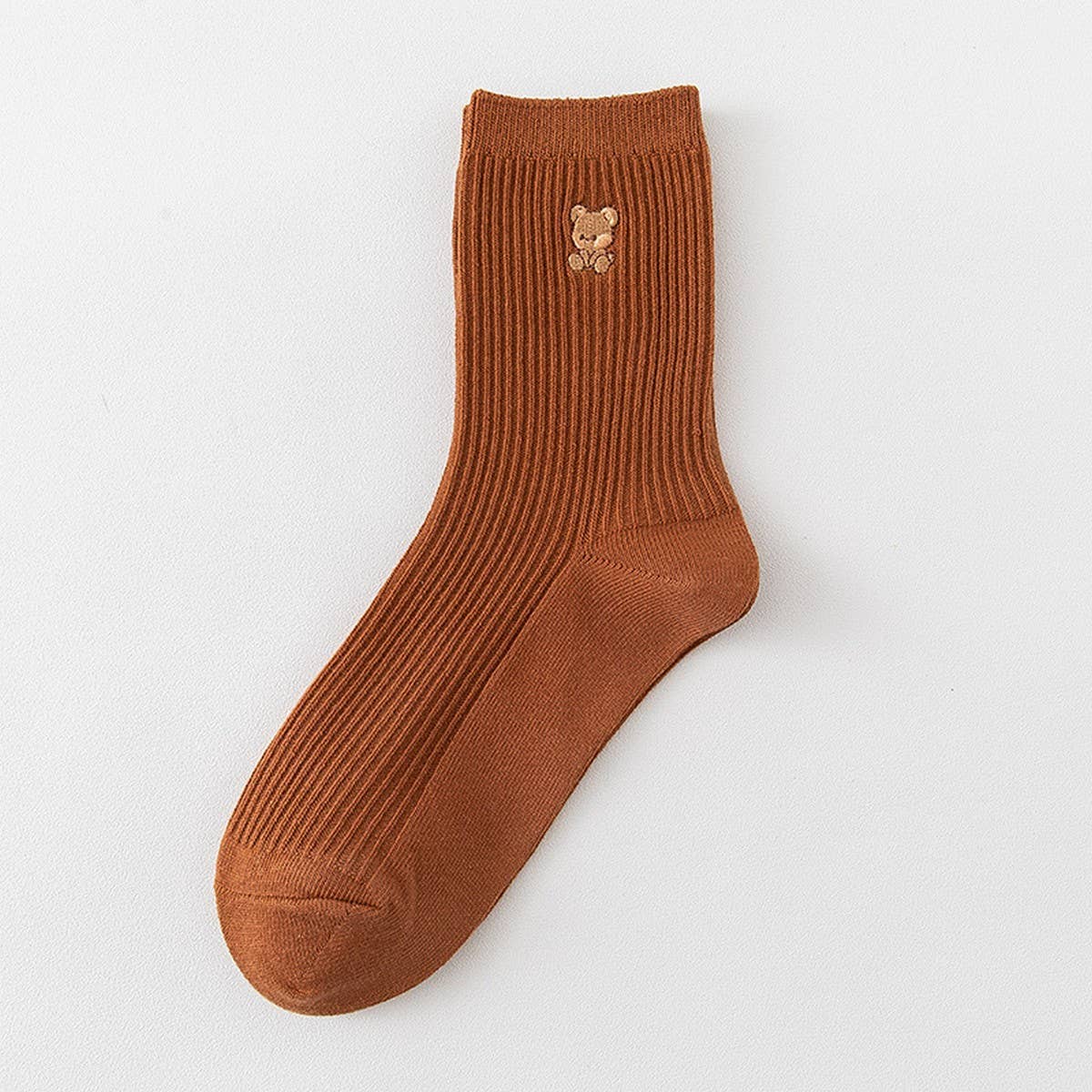 EMBROIDERED BEAR CUTE WOMEN'S SOCKS