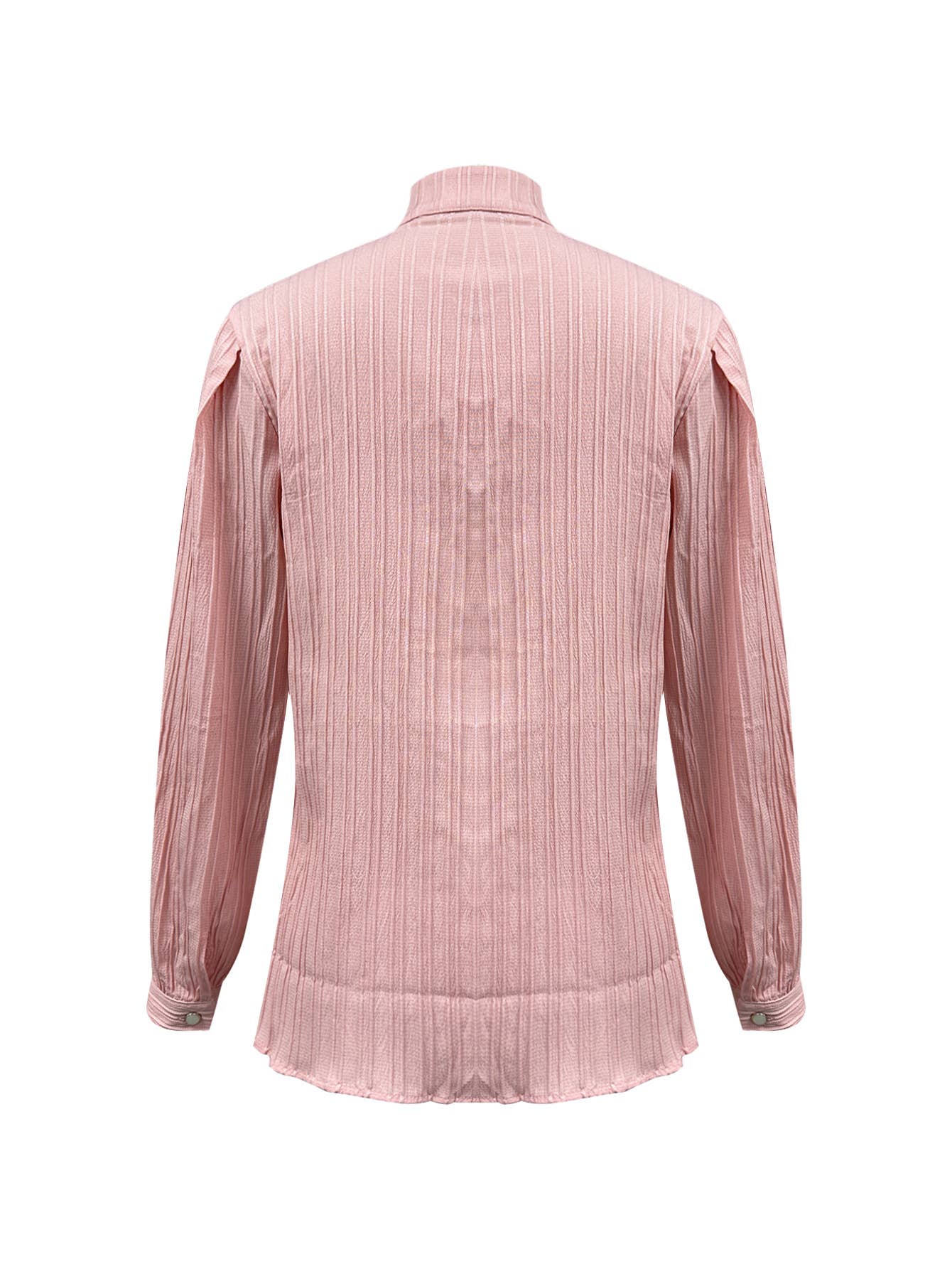 Solid-color single-breasted long-sleeved top