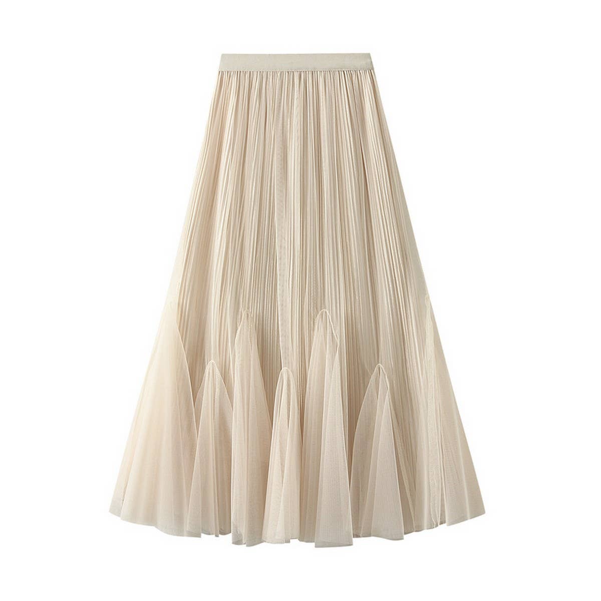 Vintage Tulle A-Line Flared Fishtail Skirt