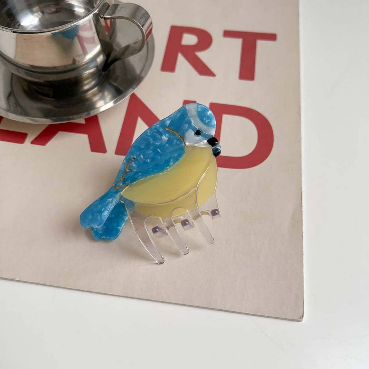 Bird Hair Claw??œAcetate Swan Peacock & Swallow Clip_CWAHA5763