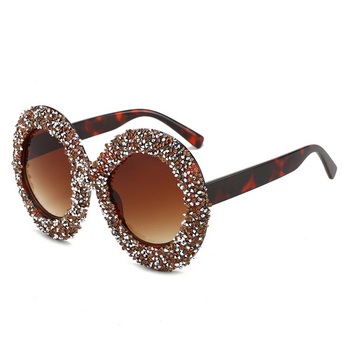 LARGE FRAME OVAL RHINESTONE SUNGLASSES