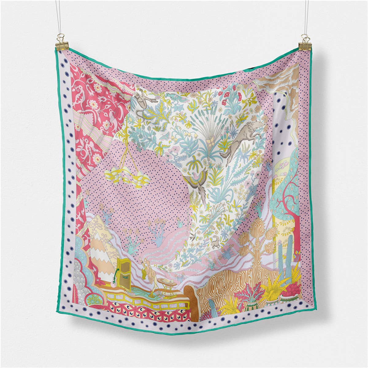 Silk Feel Square Scarf for Travel & Styling